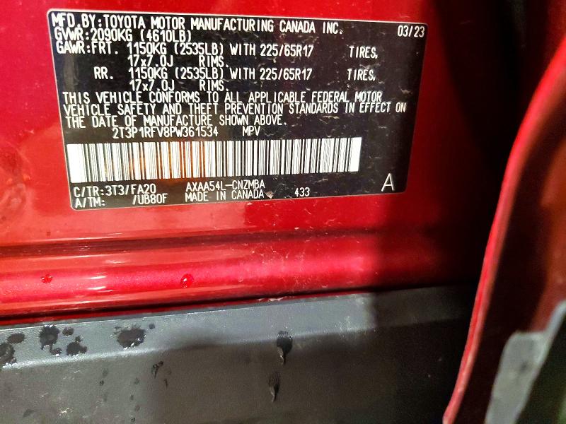 68576906 :رقم المزاد ، 2T3P1RFV8PW361534 vin ، 2023 Toyota Rav4 مزاد بيع