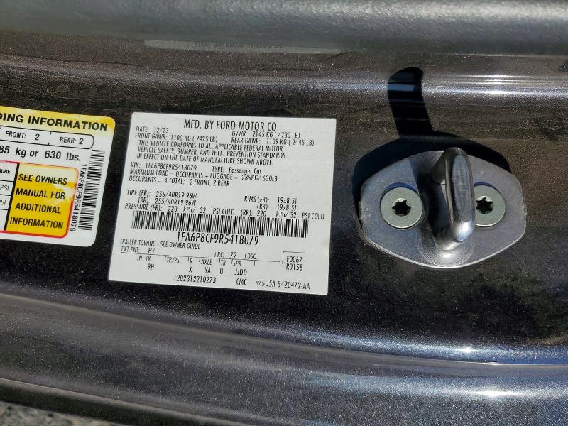 2024 Ford Mustang მანქანა იყიდება აუქციონზე, vin: 1FA6P8CF9R5418079, აუქციონის ნომერი: 68258136