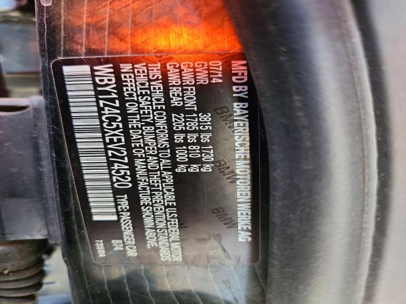 Aukcja sprzedaży 2014 Bmw I3, vin: WBY1Z4C5XEV274520, numer aukcji: 65284186