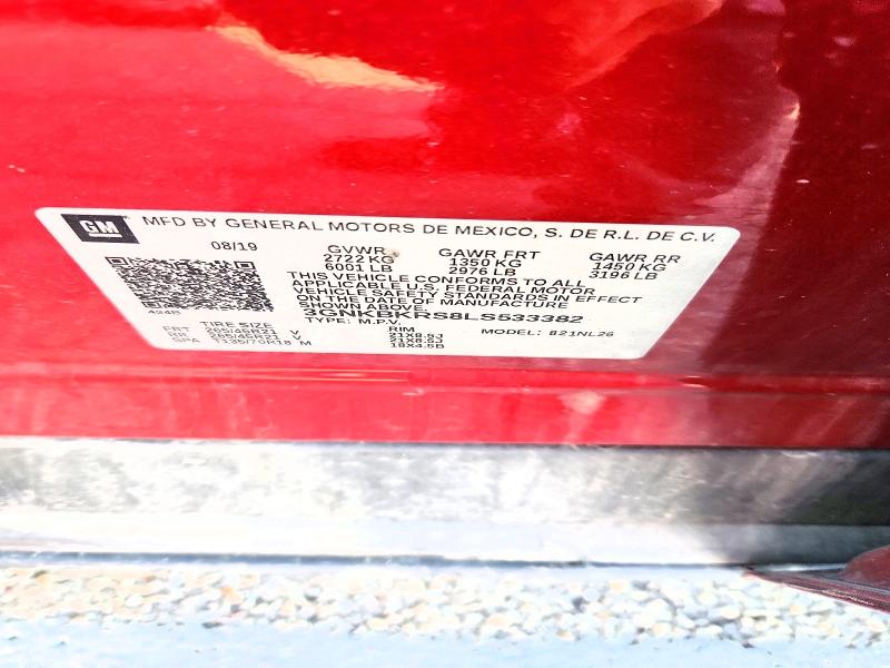 68930626 :رقم المزاد ، 3GNKBKRS8LS533382 vin ، 2020 Chevrolet Blazer مزاد بيع