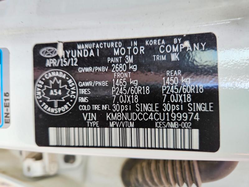Aukcja sprzedaży 2012 Hyundai Veracruz, vin: KM8NUDCC4CU199974, numer aukcji: 67295146