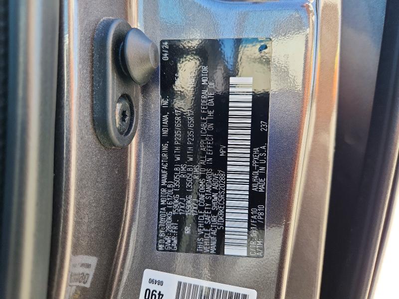 2024 Toyota Sienna მანქანა იყიდება აუქციონზე, vin: 5TDKRKEC5RS202887, აუქციონის ნომერი: 67889686