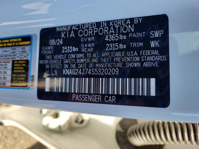 Aukcja sprzedaży 2025 Kia K5, vin: KNAG24J74S5320209, numer aukcji: 68414436