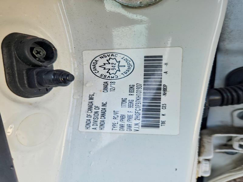 Aukcja sprzedaży 2019 Honda Civic, vin: 2HGFC1F97KH101937, numer aukcji: 64155196