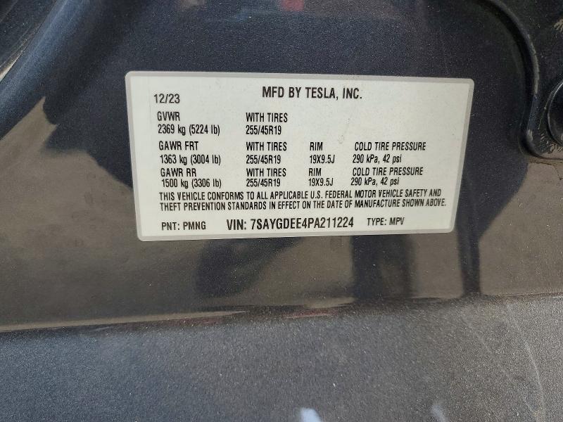 2023 Tesla Model Y მანქანა იყიდება აუქციონზე, vin: 7SAYGDEE4PA211224, აუქციონის ნომერი: 69597896