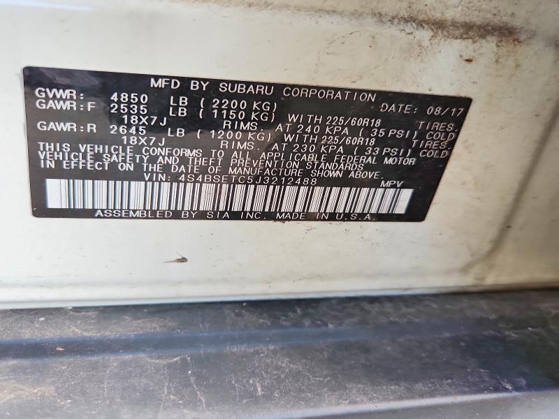 2018 Subaru Outback მანქანა იყიდება აუქციონზე, vin: 4S4BSETC5J3212488, აუქციონის ნომერი: 67729806