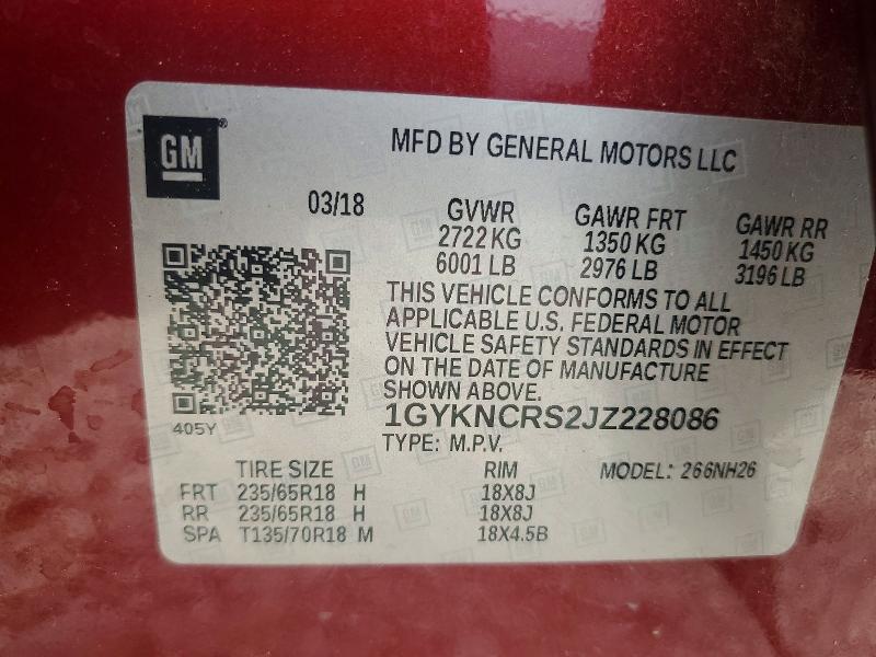 Продажа на аукционе авто 2018 Cadillac Xt5, vin: 1GYKNCRS2JZ228086, номер лота: 68835516