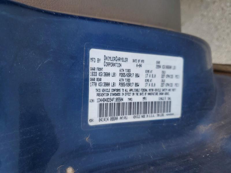 Продаж на аукціоні авто 2004 Dodge Durango, vin: 1D4HB48D54F185504, номер лоту: 68197996