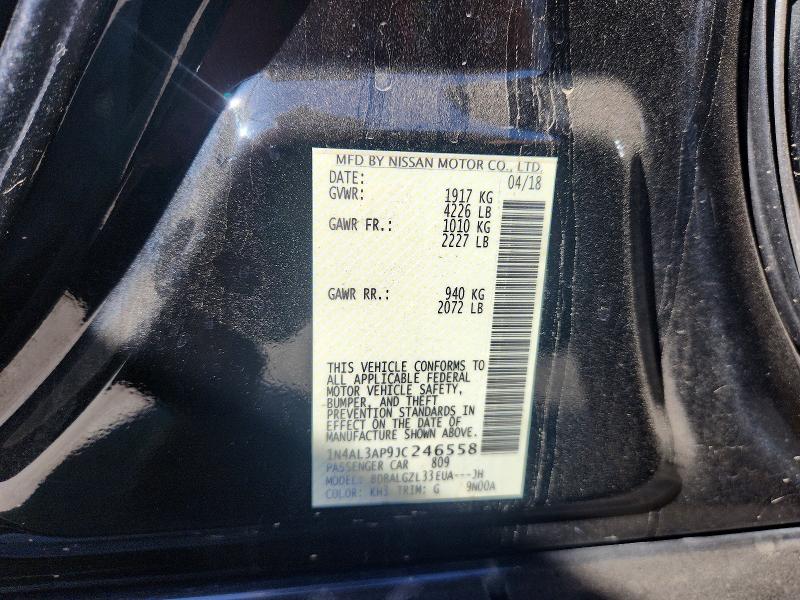 69418856 :رقم المزاد ، 1N4AL3AP9JC246558 vin ، 2018 Nissan Altima مزاد بيع