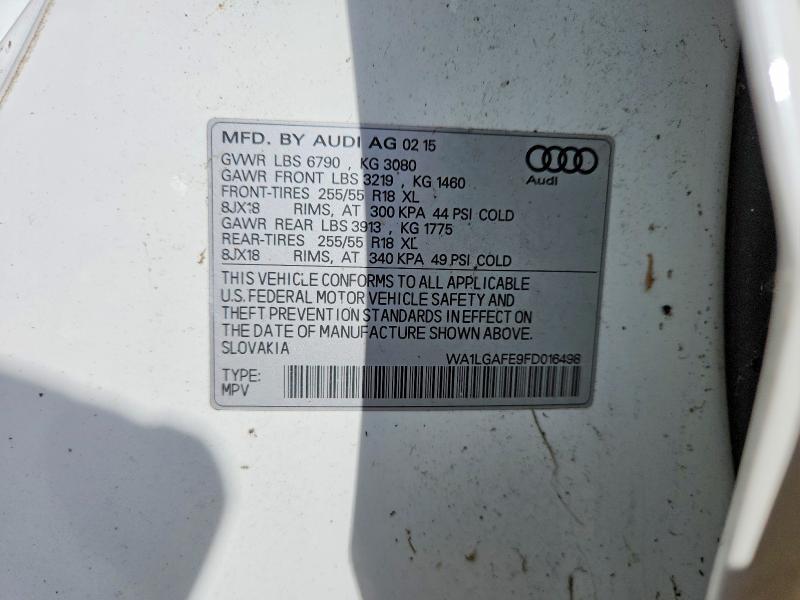 Aukcja sprzedaży 2015 Audi Q7, vin: WA1LGAFE9FD016498, numer aukcji: 68264966