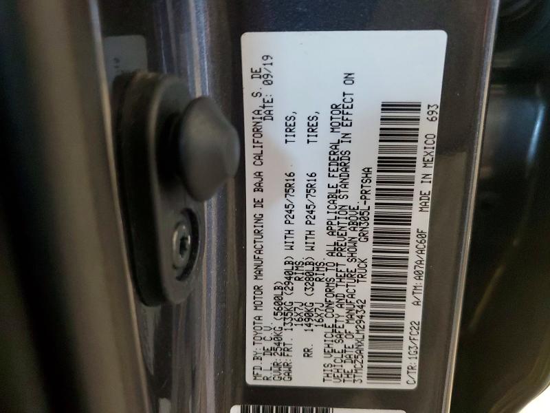 70037156 :رقم المزاد ، 3TMCZ5ANXLM294342 vin ، 2020 Toyota Tacoma مزاد بيع