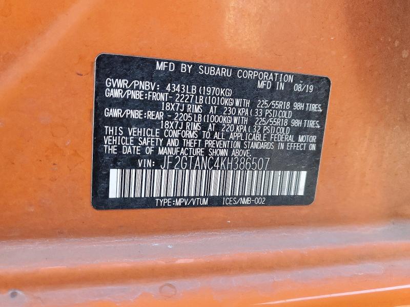 Продажа на аукционе авто 2019 Subaru Crosstrek, vin: JF2GTANC4KH386507, номер лота: 69081286