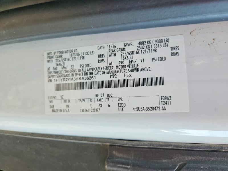 Продаж на аукціоні авто 2017 Ford Transit, vin: 1FTYR2YM3HKA36261, номер лоту: 67072246