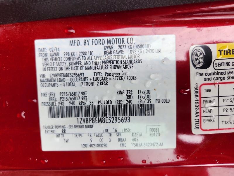 Продажа на аукционе авто 2014 Ford Mustang, vin: 1ZVBP8EM8E5295693, номер лота: 65987076