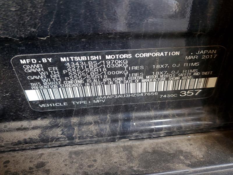 2017 Mitsubishi Outlander Sport მანქანა იყიდება აუქციონზე, vin: JA4AP3AU3HZ047656, აუქციონის ნომერი: 67215696