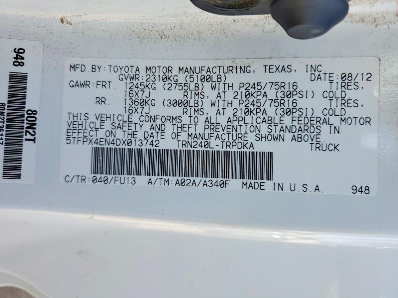 Aukcja sprzedaży 2013 Toyota Tacoma, vin: 5TFPX4EN4DX013742, numer aukcji: 68626506
