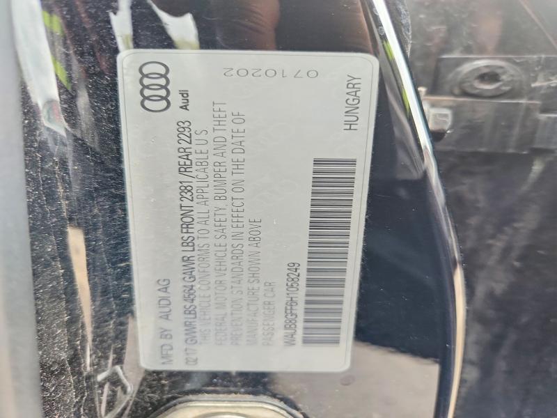 69356686 :رقم المزاد ، WAUB8GFF6H1058249 vin ، 2017 Audi A3 مزاد بيع