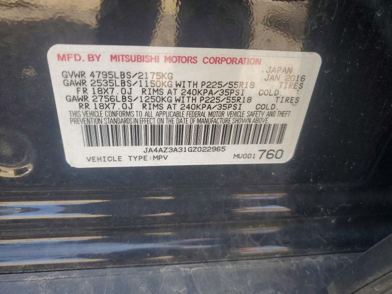 Aukcja sprzedaży 2016 Mitsubishi Outlander, vin: JA4AZ3A31GZ022965, numer aukcji: 69355446