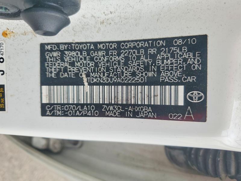 Aukcja sprzedaży 2010 Toyota Prius, vin: JTDKN3DU9A0222501, numer aukcji: 70797016