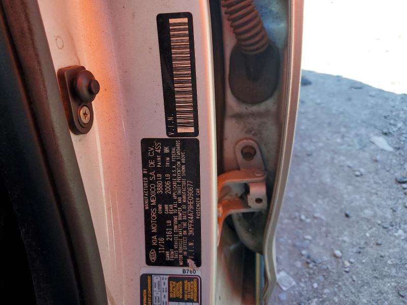 2017 Kia Forte მანქანა იყიდება აუქციონზე, vin: 3KPFK4A79HE090677, აუქციონის ნომერი: 69746626