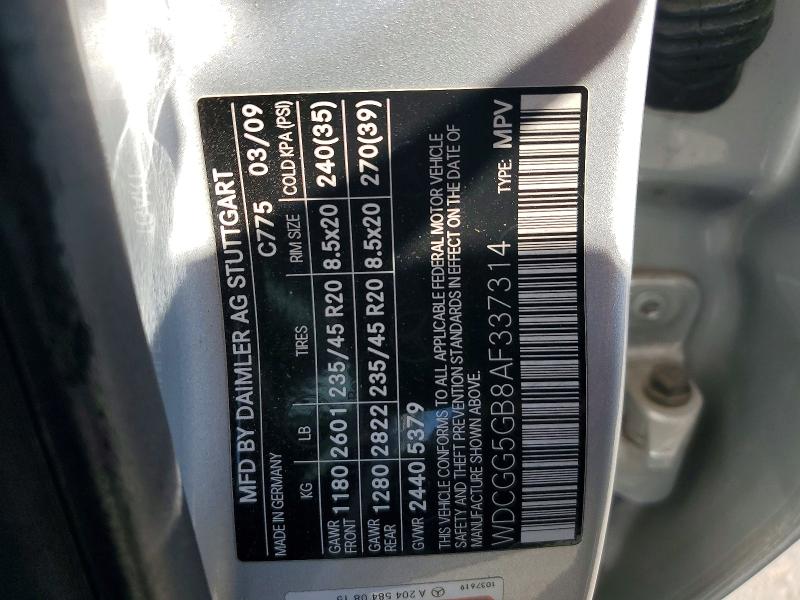 2010 Mercedes-benz Glk მანქანა იყიდება აუქციონზე, vin: WDCGG5GB8AF337314, აუქციონის ნომერი: 70106256