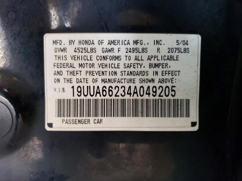 Aukcja sprzedaży 2004 Acura Tl, vin: 19UUA66234A049205, numer aukcji: 71240926