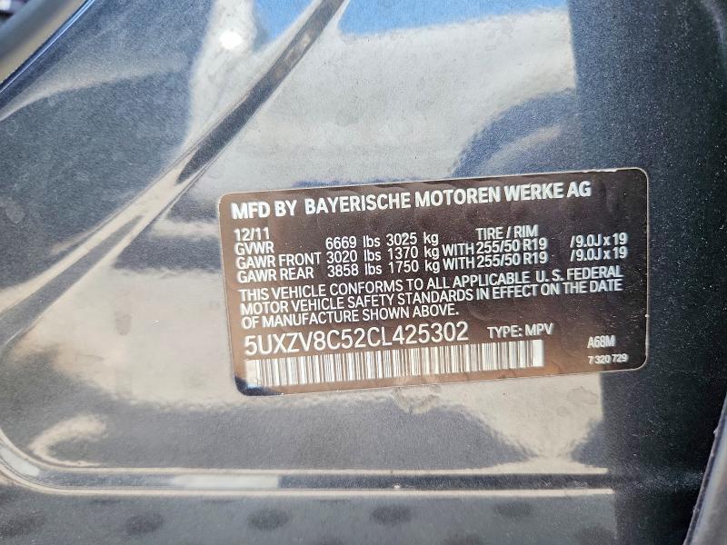 Aukcja sprzedaży 2012 Bmw X5, vin: 5UXZV8C52CL425302, numer aukcji: 59409886