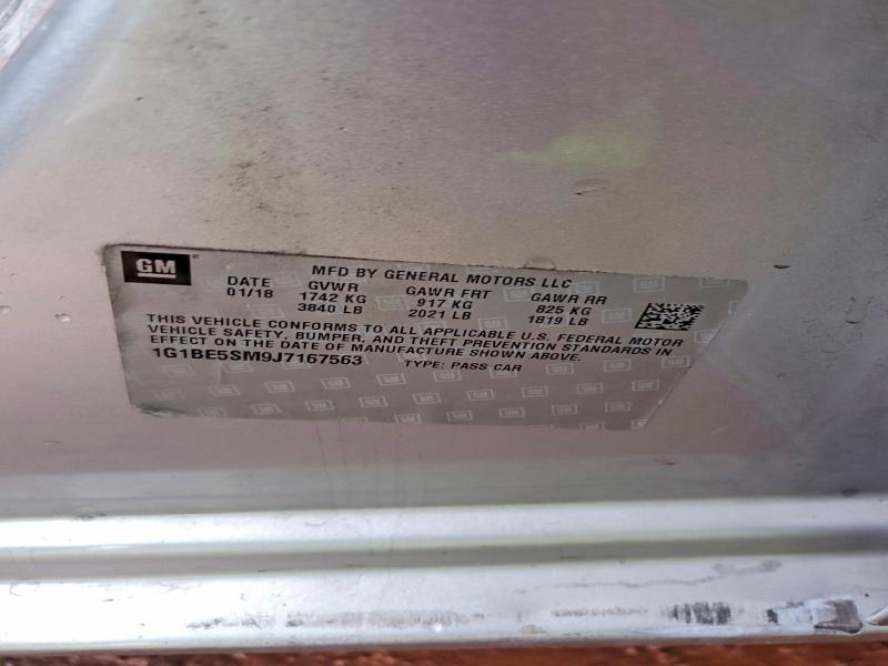 71012086 :رقم المزاد ، 1G1BE5SM9J7167563 vin ، 2018 Chevrolet Cruze مزاد بيع