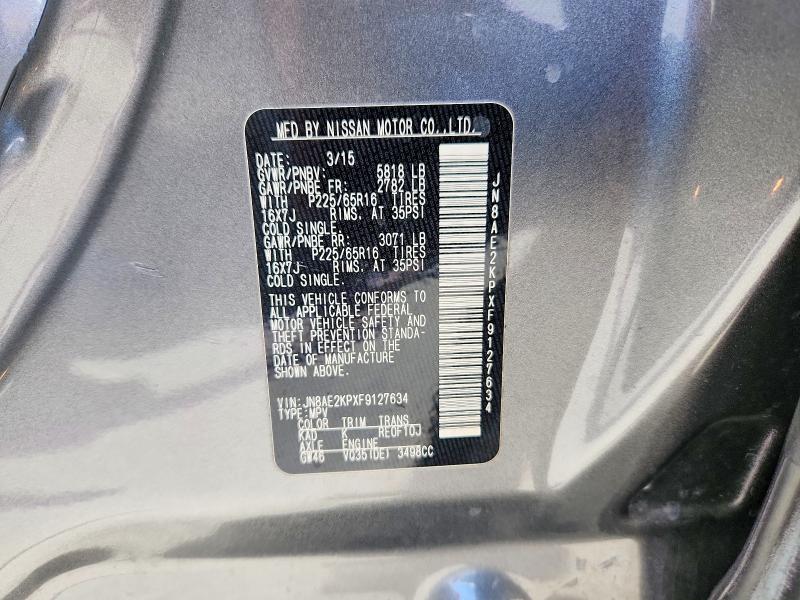 Aukcja sprzedaży 2015 Nissan Quest, vin: JN8AE2KPXF9127634, numer aukcji: 68627886