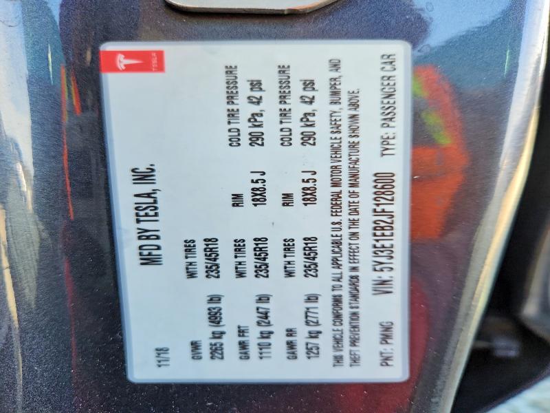 Продажа на аукционе авто 2018 Tesla Model 3, vin: 5YJ3E1EB2JF128600, номер лота: 70277836