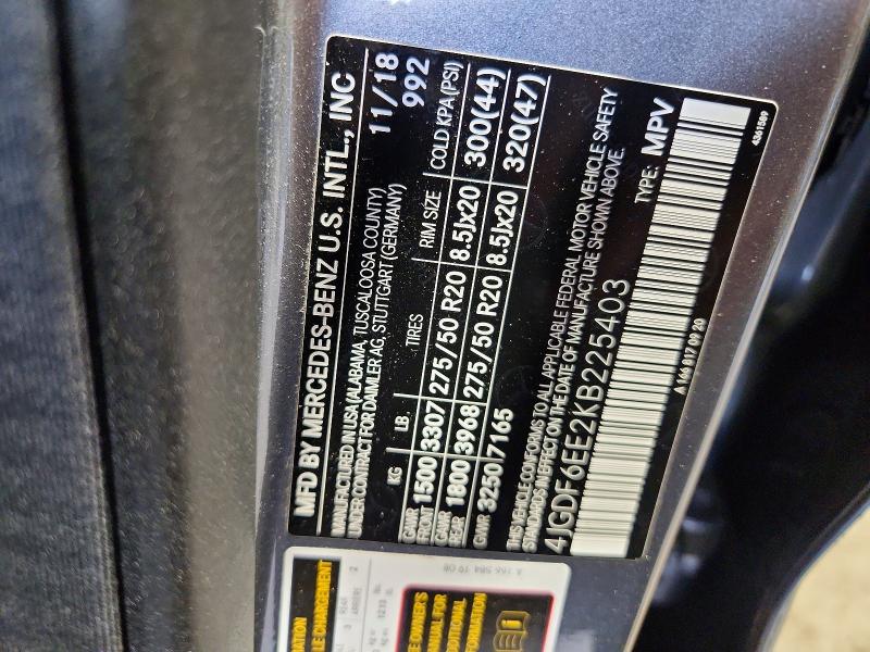 68245486 :رقم المزاد ، 4JGDF6EE2KB225403 vin ، 2019 Mercedes-benz Gls مزاد بيع