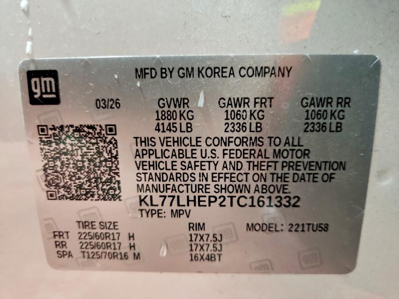 Продаж на аукціоні авто 2026 Chevrolet Trax, vin: KL77LHEP2TC161332, номер лоту: 69535306