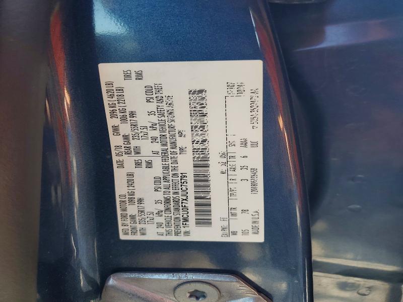 2018 Ford Escape მანქანა იყიდება აუქციონზე, vin: 1FMCU0F7XJUC75791, აუქციონის ნომერი: 68707496