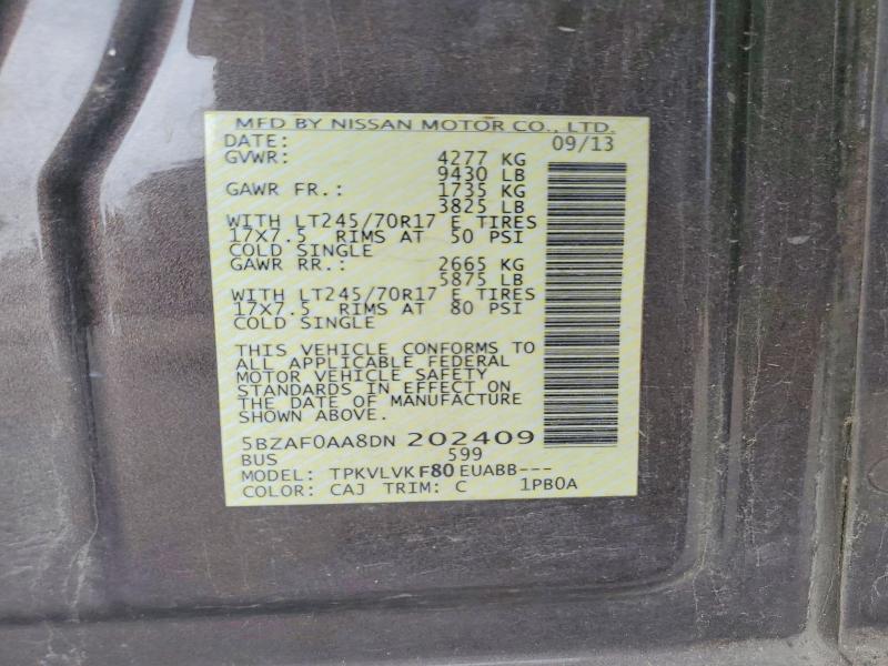 Продаж на аукціоні авто 2013 Nissan Nv, vin: 5BZAF0AA8DN202409, номер лоту: 68218586