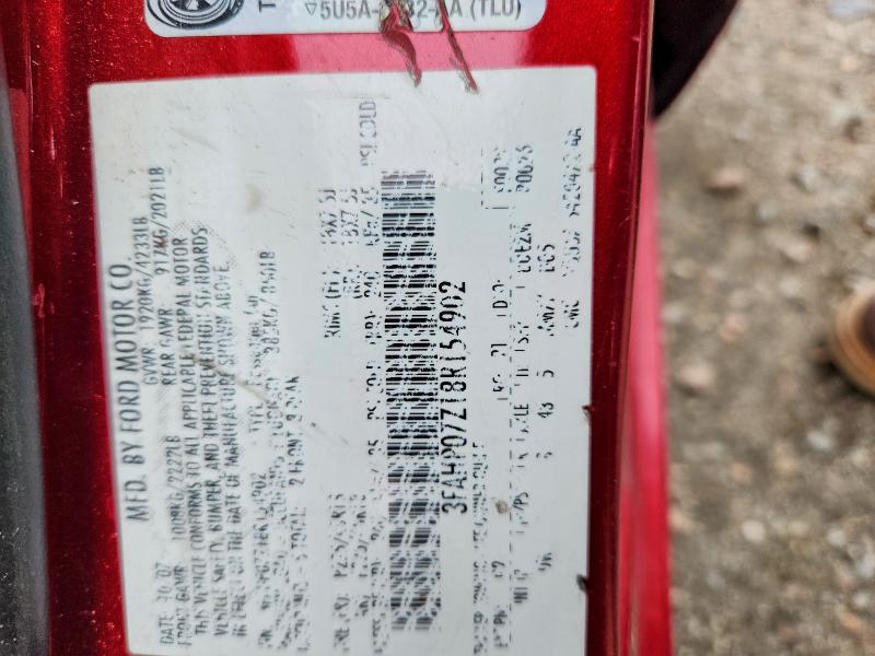 69992216 :رقم المزاد ، 3FAHP07Z18R154902 vin ، 2008 Ford Fusion مزاد بيع