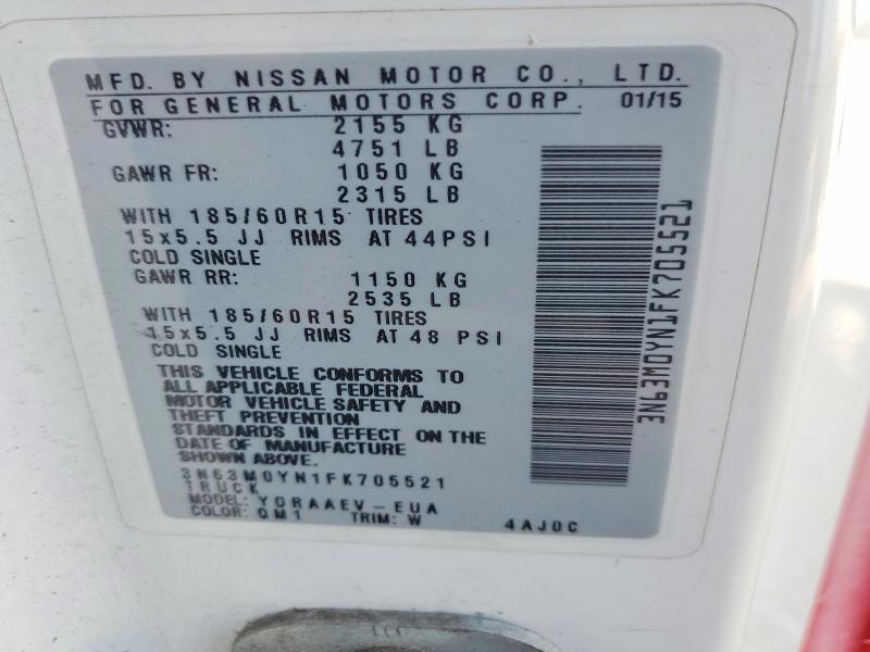 Aukcja sprzedaży 2015 Chevrolet City Express, vin: 3N63M0YN1FK705521, numer aukcji: 69458076