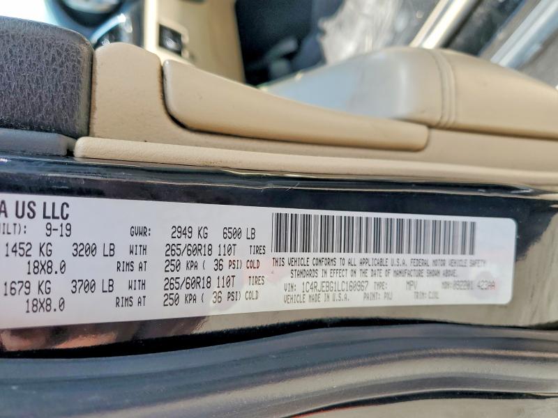 Продажа на аукционе авто 2020 Jeep Grand Cherokee, vin: 1C4RJEBG1LC160967, номер лота: 68230746