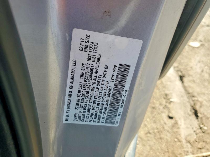 69161106 :رقم المزاد ، 5FNRL5H36HB022012 vin ، 2017 Honda Odyssey مزاد بيع