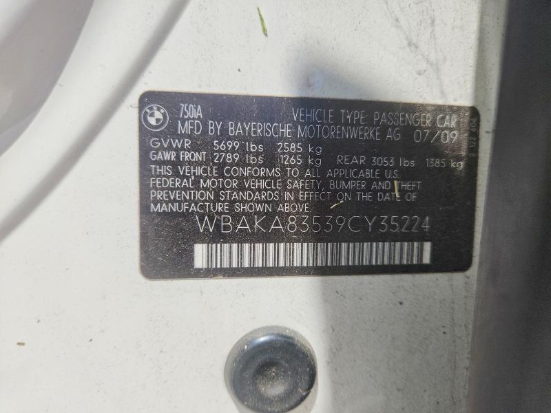 Продажа на аукционе авто 2009 Bmw 750, vin: WBAKA83539CY35224, номер лота: 67697266