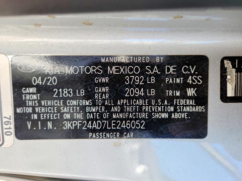 Продаж на аукціоні авто 2020 Kia Forte, vin: 3KPF24AD7LE246052, номер лоту: 69450216