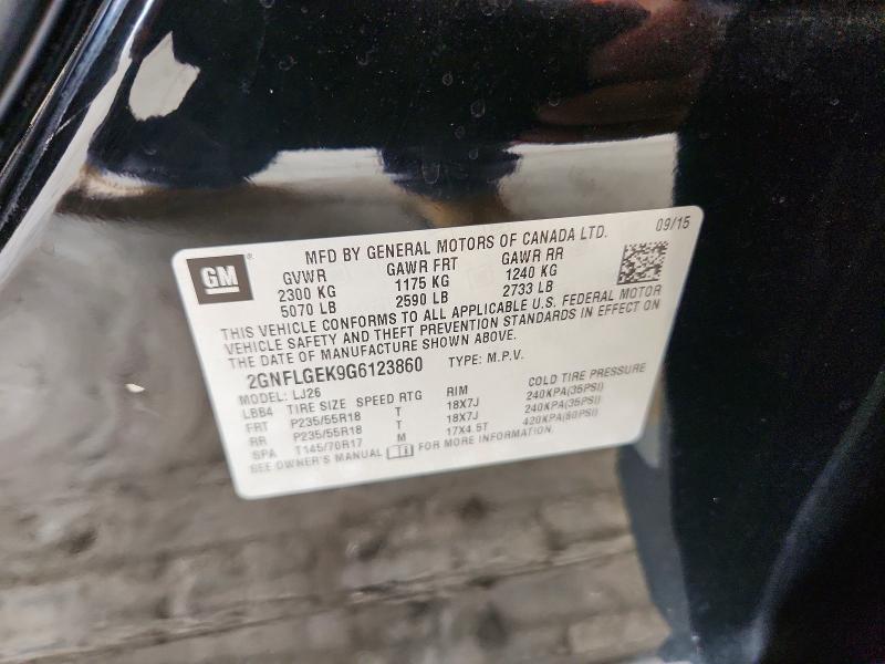 2016 Chevrolet Equinox მანქანა იყიდება აუქციონზე, vin: 2GNFLGEK9G6123860, აუქციონის ნომერი: 68746396