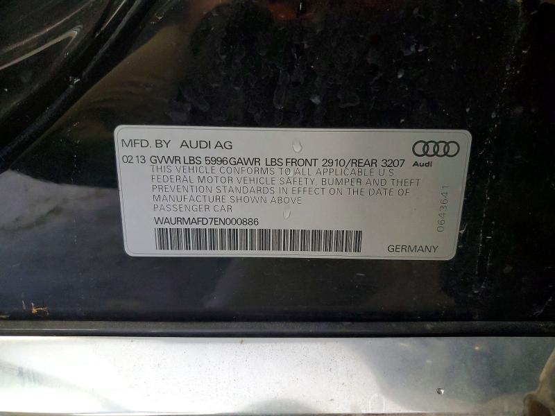 Aukcja sprzedaży 2014 Audi A8, vin: WAURMAFD7EN000886, numer aukcji: 68974366