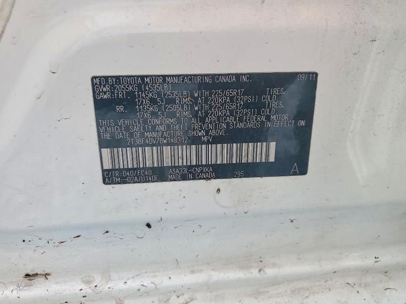 69337956 :رقم المزاد ، 2T3BF4DV7BW148312 vin ، 2011 Toyota Rav4 مزاد بيع