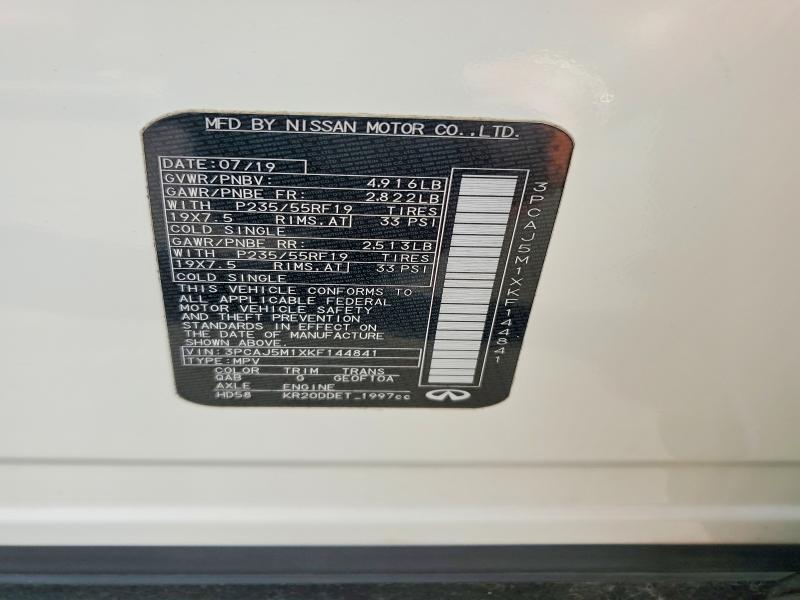 Продаж на аукціоні авто 2019 Infiniti Qx50, vin: 3PCAJ5M1XKF144841, номер лоту: 68404126