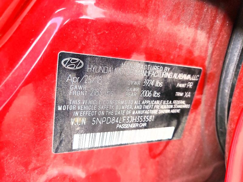 Продажа на аукционе авто 2018 Hyundai Elantra, vin: 5NPD84LF3JH353581, номер лота: 67887166