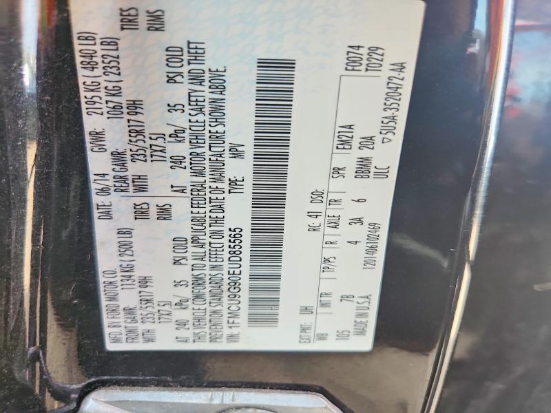 71142216 :رقم المزاد ، 1FMCU9G90EUD85565 vin ، 2014 Ford Escape مزاد بيع