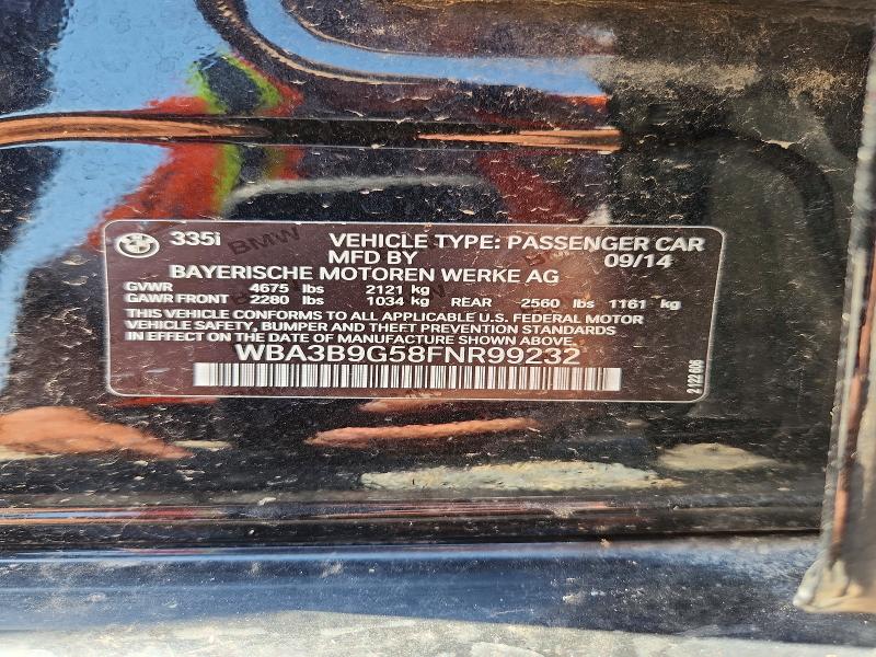 Aukcja sprzedaży 2015 Bmw 335, vin: WBA3B9G58FNR99232, numer aukcji: 67129326