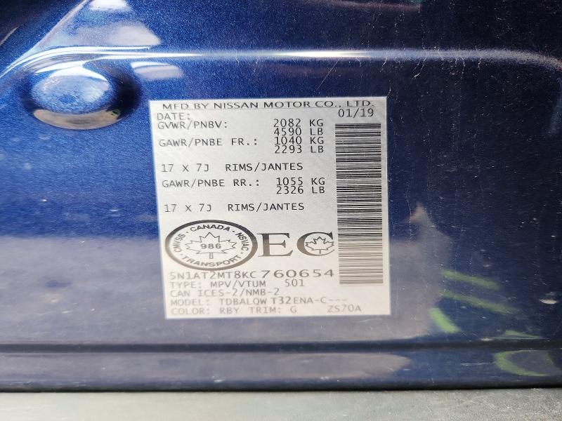 Aukcja sprzedaży 2019 Nissan Rogue, vin: 5N1AT2MT8KC760654, numer aukcji: 70463836