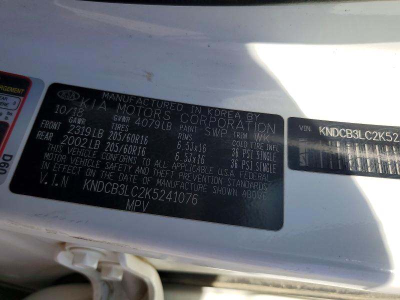 67045406 :رقم المزاد ، KNDCB3LC2K5241076 vin ، 2019 Kia Niro مزاد بيع