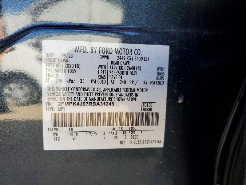 Aukcja sprzedaży 2024 Ford Edge, vin: 2FMPK4J97RBA31248, numer aukcji: 68142486